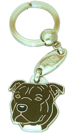 Staffordshire bull terier tigrado - pet ID tag, dog ID tags, pet tags, personalized pet tags MjavHov - engraved pet tags online